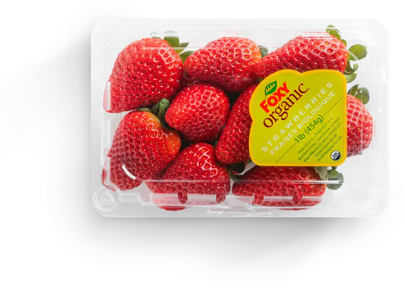 1&2lb organic strawberry clamshell packaging